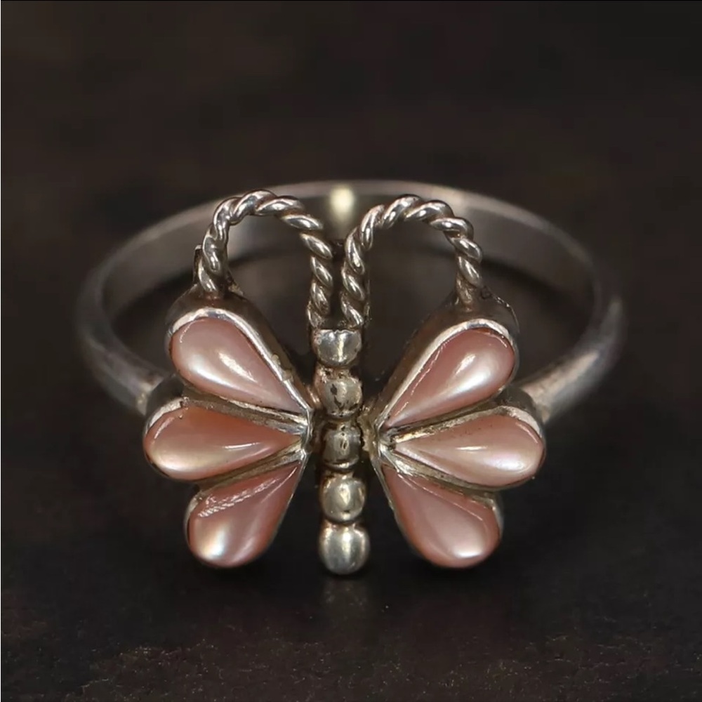 ZUNI Silver Butterfly Ring - Picture 1 of 5